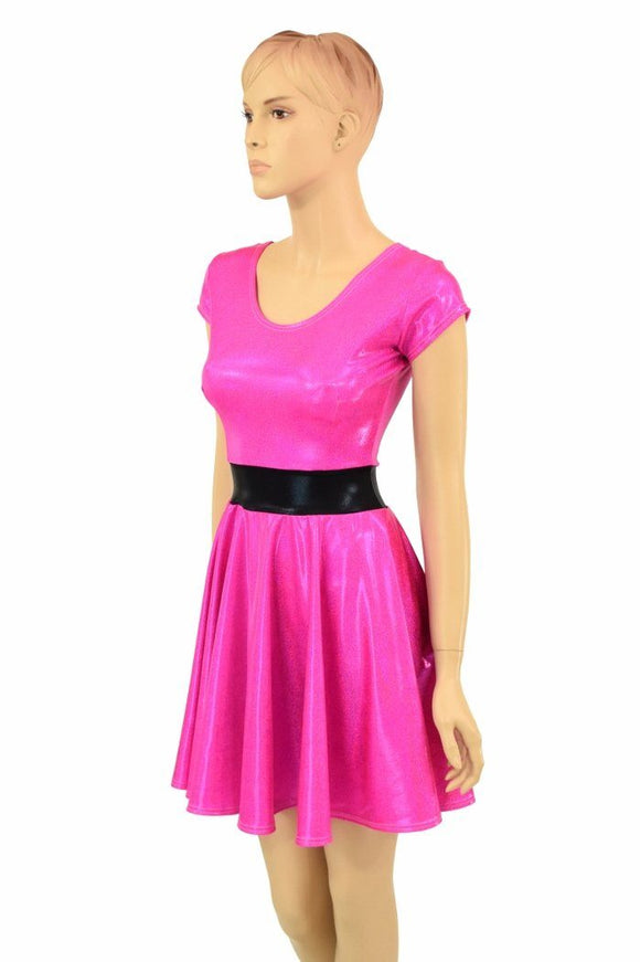 Pink Sparkly "Blossom" Skater Dress - Coquetry Clothing