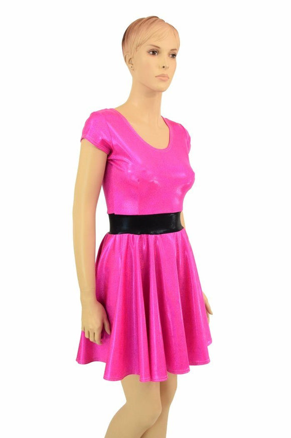 Pink Sparkly "Blossom" Skater Dress - Coquetry Clothing
