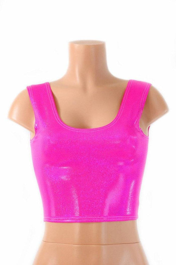 Pink Sparkly Jewel Crop Tank - Coquetry Clothing