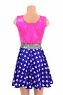 Pink Super Hero Skater Dress - Coquetry Clothing