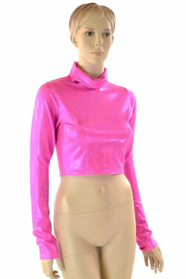 Pink Turtle Neck Crop - 2