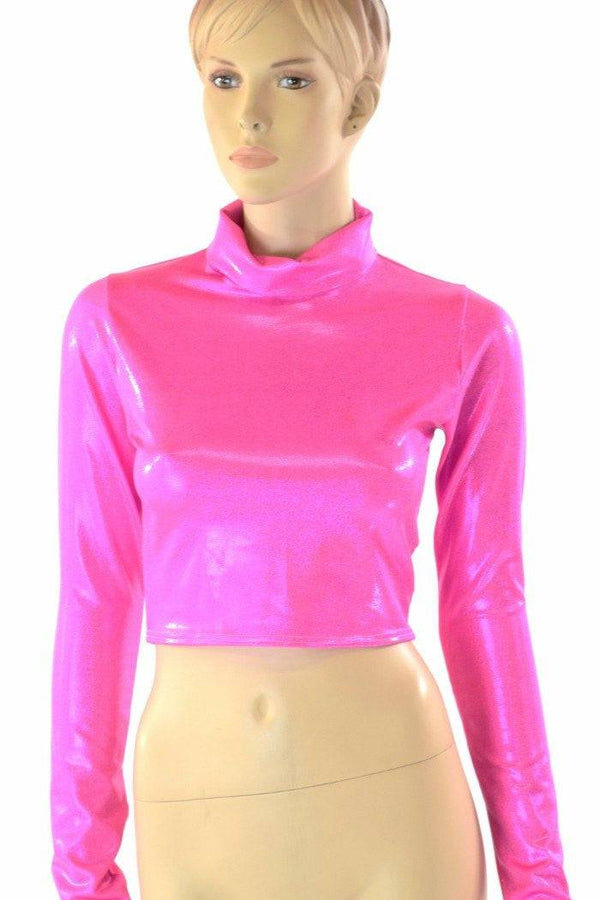 Pink Turtle Neck Crop - 1
