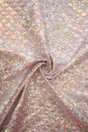 Silver & Pink Scale Fabric - 2
