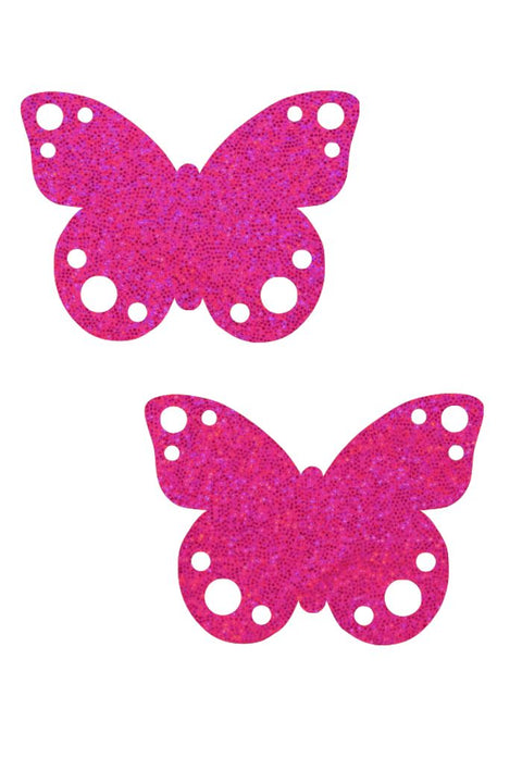 Pink UV Butterfly Pasties - Coquetry Clothing