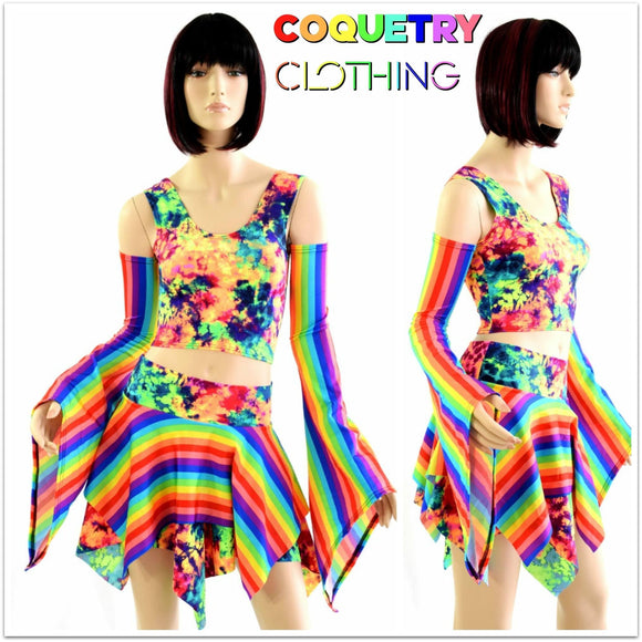 Pixie Day - Tripper Set in Rainbow & Acid Splash - Coquetry Clothing