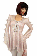 Pixie Sleeve Lace Up Dragon Hi Lo Peplum Top - Coquetry Clothing
