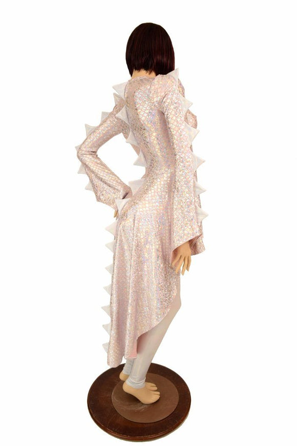 Pixie Sleeve Lace Up Dragon Hi Lo Peplum Top - Coquetry Clothing