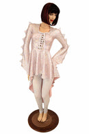 Pixie Sleeve Lace Up Dragon Hi Lo Peplum Top - Coquetry Clothing