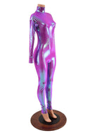 Small Ready to Ship Plumeria Catsuit with Back Zipper - 3