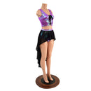 Plumeria Laceup Set with Mesh Hi Lo Overskirt - Coquetry Clothing