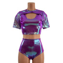 Plumeria Nirvana Top and High Waist Siren Shorts Set - Coquetry Clothing