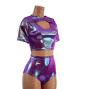 Plumeria Nirvana Top and High Waist Siren Shorts Set - Coquetry Clothing