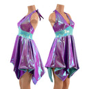 Plumeria & Seafoam Tink Halter Dress with POCKETS - Coquetry Clothing