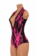 Plunging V Neck Panel Romper - Coquetry Clothing