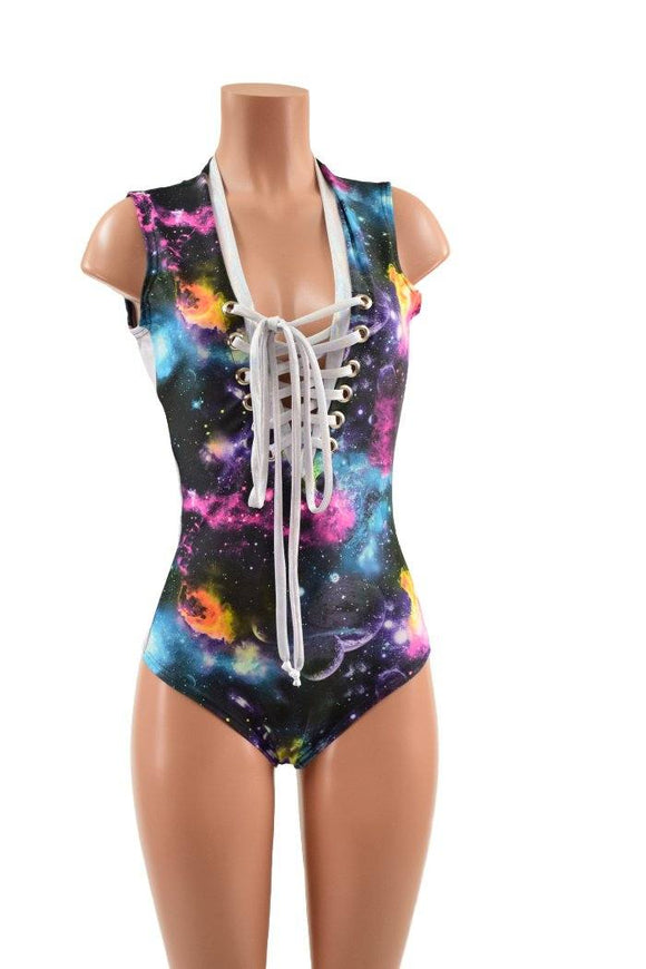 Plunging V Neck Romper with Side Panels - Coquetry Clothing