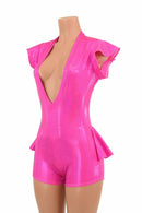 Plunging V Neck Ruffle Rump Romper - Coquetry Clothing