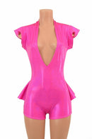 Plunging V Neck Ruffle Rump Romper - Coquetry Clothing