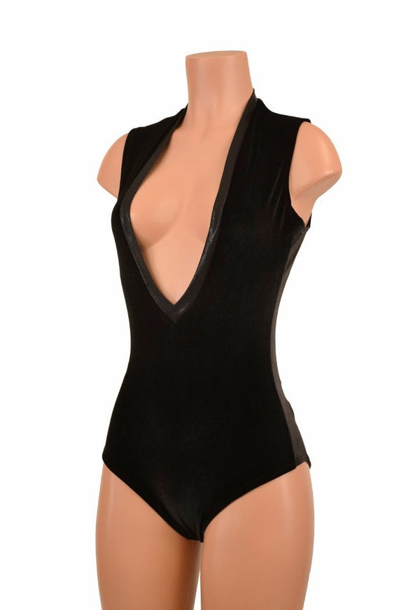 Plunging V Neck Side Panel Romper - Coquetry Clothing