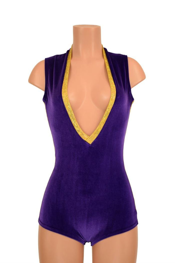Plunging V Neck Side Panel Romper - Coquetry Clothing