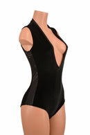 Plunging V Neck Side Panel Romper - Coquetry Clothing