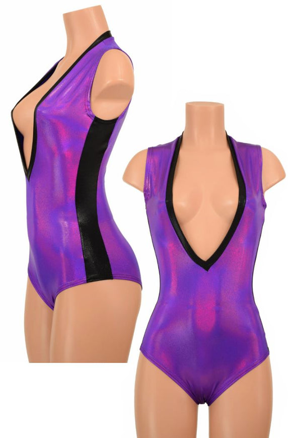 Plunging V Neck Side Panel Romper - Coquetry Clothing