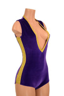 Plunging V Neck Side Panel Romper - Coquetry Clothing
