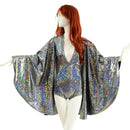 Plunging V Neck Silver Kaleidoscope Romper - Coquetry Clothing