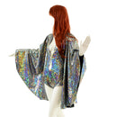Plunging V Neck Silver Kaleidoscope Romper - Coquetry Clothing