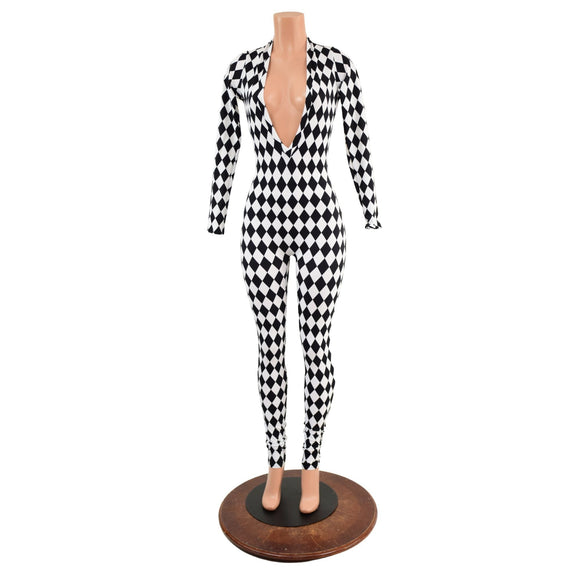 Plunging V Neckline Catsuit - Coquetry Clothing