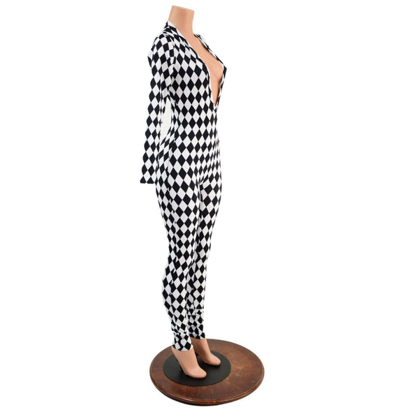 Plunging V Neckline Catsuit - 4