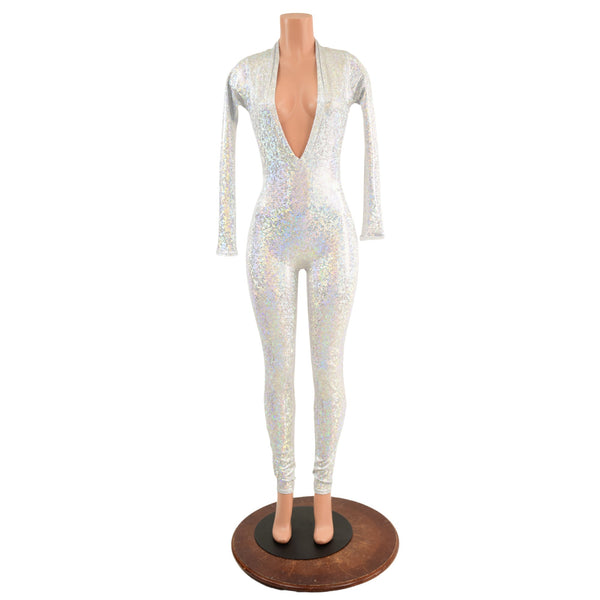 Plunging V Neckline Catsuit - 2