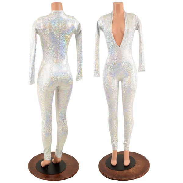 Plunging V Neckline Catsuit - 1