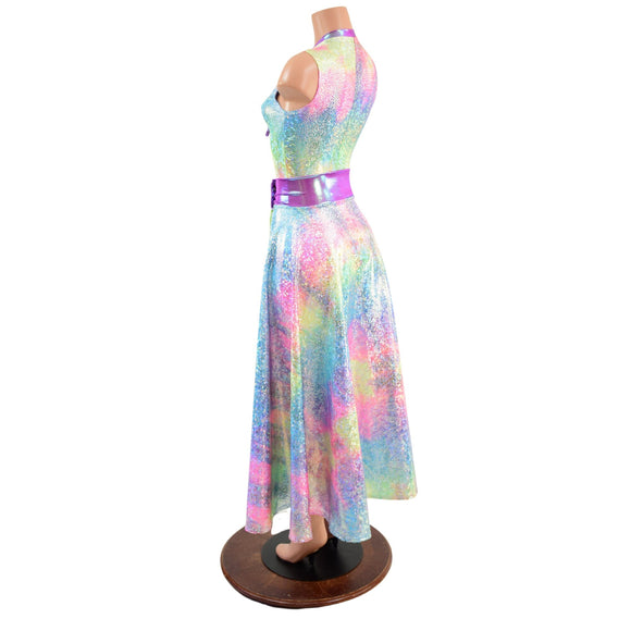 Plunging V Romper and Breakaway Maxi Skirt Faux Gown Set - Coquetry Clothing