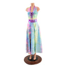Plunging V Romper and Breakaway Maxi Skirt Faux Gown Set - Coquetry Clothing