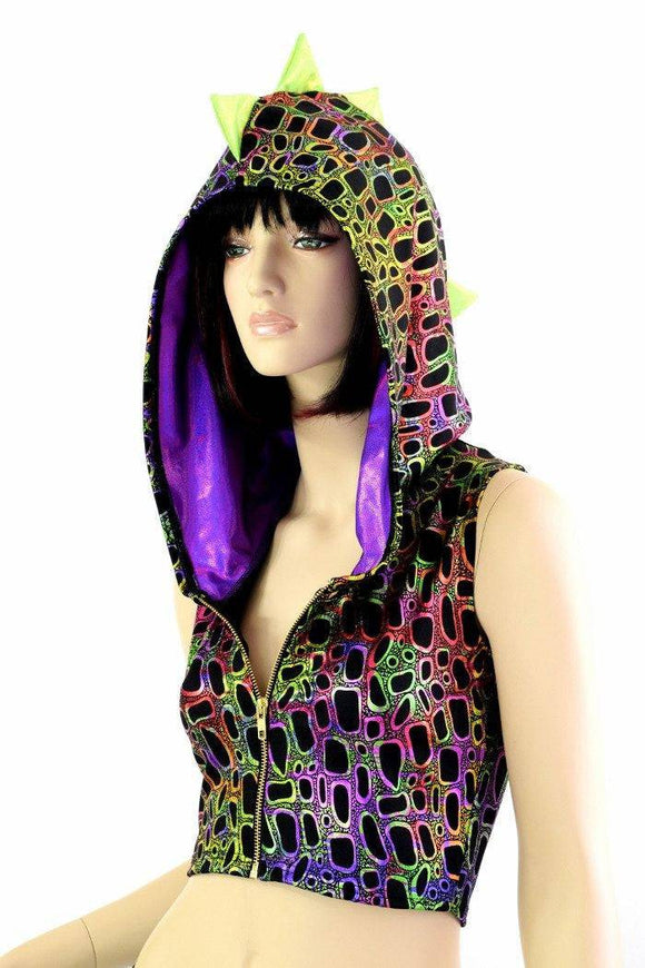 Poisonous Dragon Zipper Front Crop Top - Coquetry Clothing
