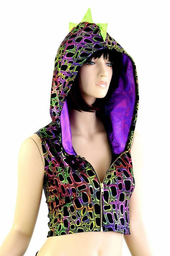Poisonous Dragon Zipper Front Crop Top - Coquetry Clothing