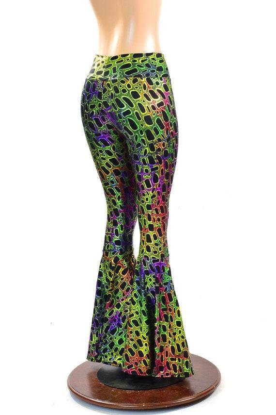 Poisonous High Waist Bell Bottom Flares - Coquetry Clothing