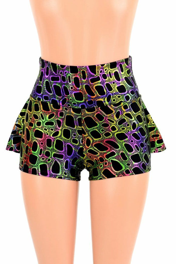Poisonous Print Ruffle Rump Shorts - Coquetry Clothing