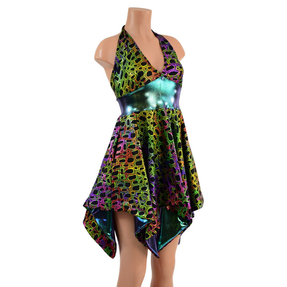 Poisonous & Scarab Tink Halter Dress with POCKETS - Coquetry Clothing