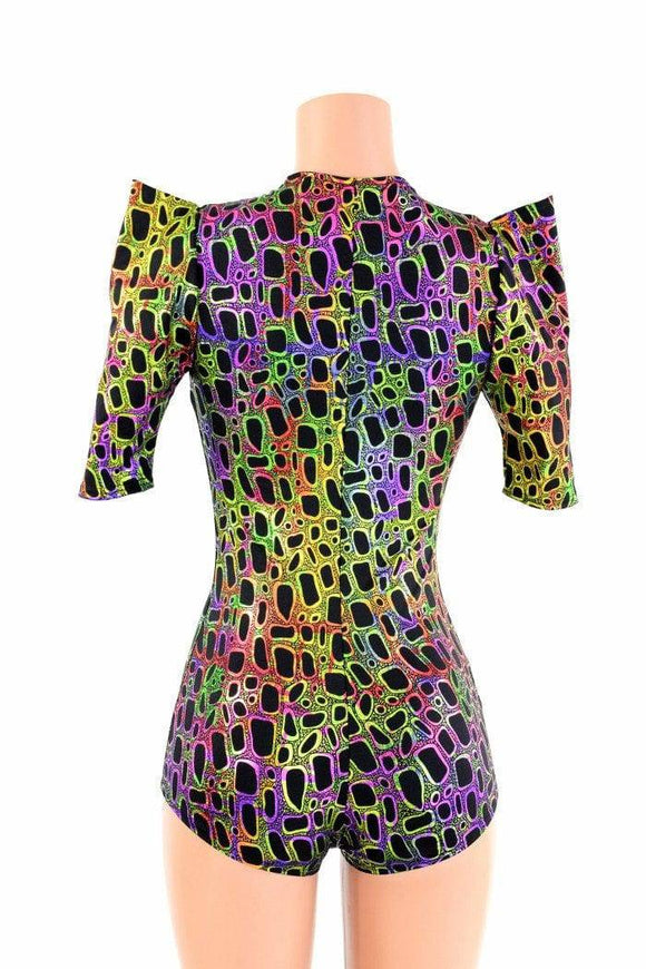 Poisonous Sharp Shoulder Zipper Romper - Coquetry Clothing
