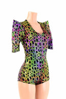 Poisonous Sharp Shoulder Zipper Romper - Coquetry Clothing