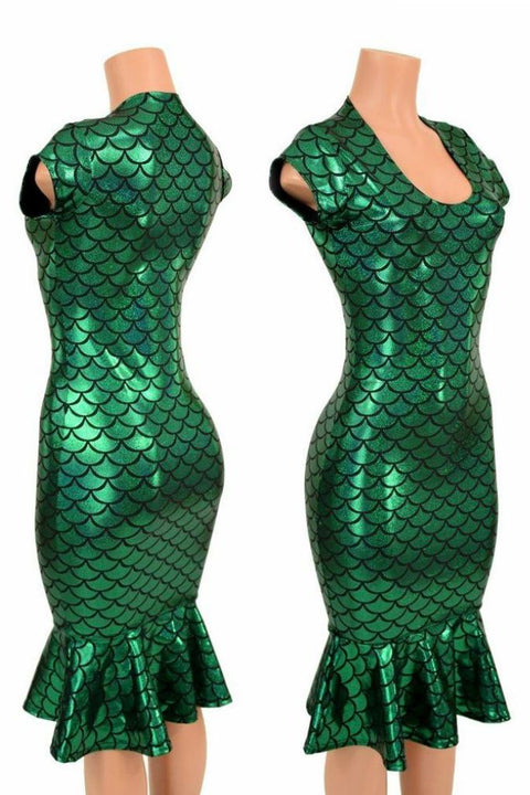Green Mermaid Wiggle Dress - Coquetry Clothing