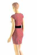 Polka Dot Black Waistband Minnie Dress - Coquetry Clothing