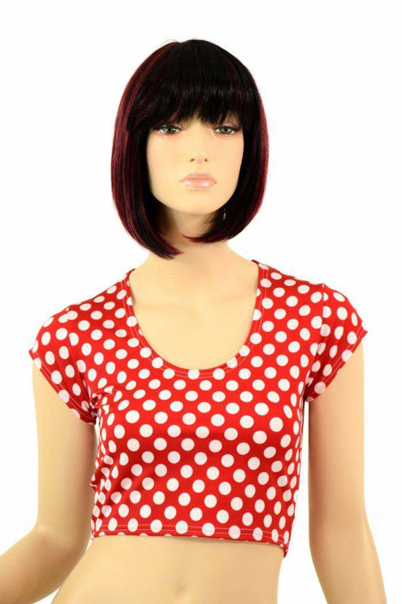 Polka Dot Cap Sleeve Crop - Coquetry Clothing