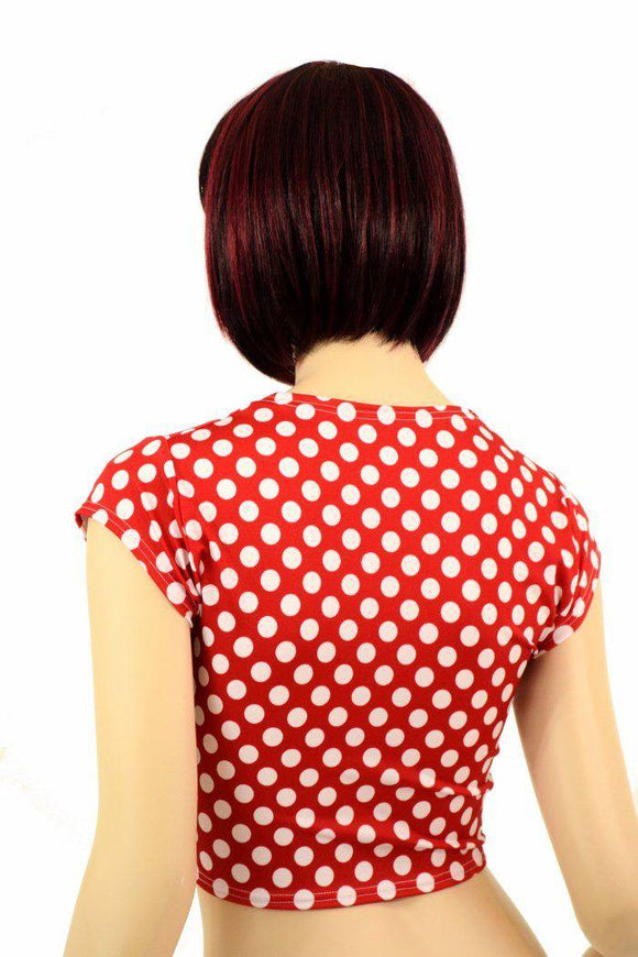 Polka Dot Cap Sleeve Crop - Coquetry Clothing