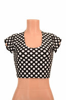 Polka Dot Cap Sleeve Crop - Coquetry Clothing