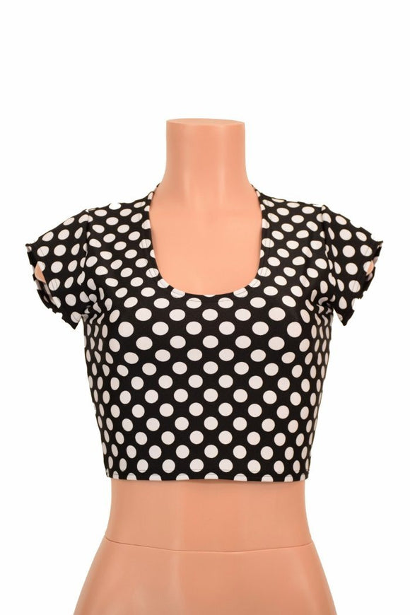 Polka Dot Cap Sleeve Crop - Coquetry Clothing