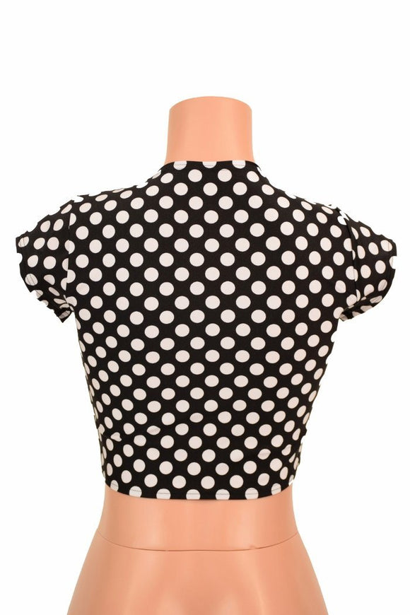 Polka Dot Cap Sleeve Crop - Coquetry Clothing