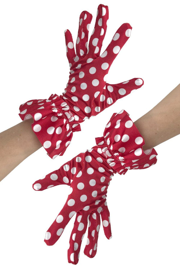 Polka Dot Devil Bonnet, Ruffle Gloves, and Bodycon Tank Dress Set - 10