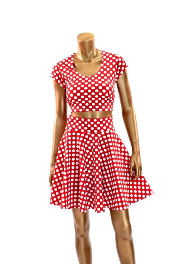 Polka Dot Minnie Skater Skirt & Crop - Coquetry Clothing